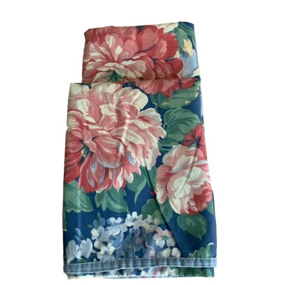 2 Vintage Stevens Allyson Kent KING Pillow Case Pink Floral Cottage Shabby Chic - Picture 3 of 9